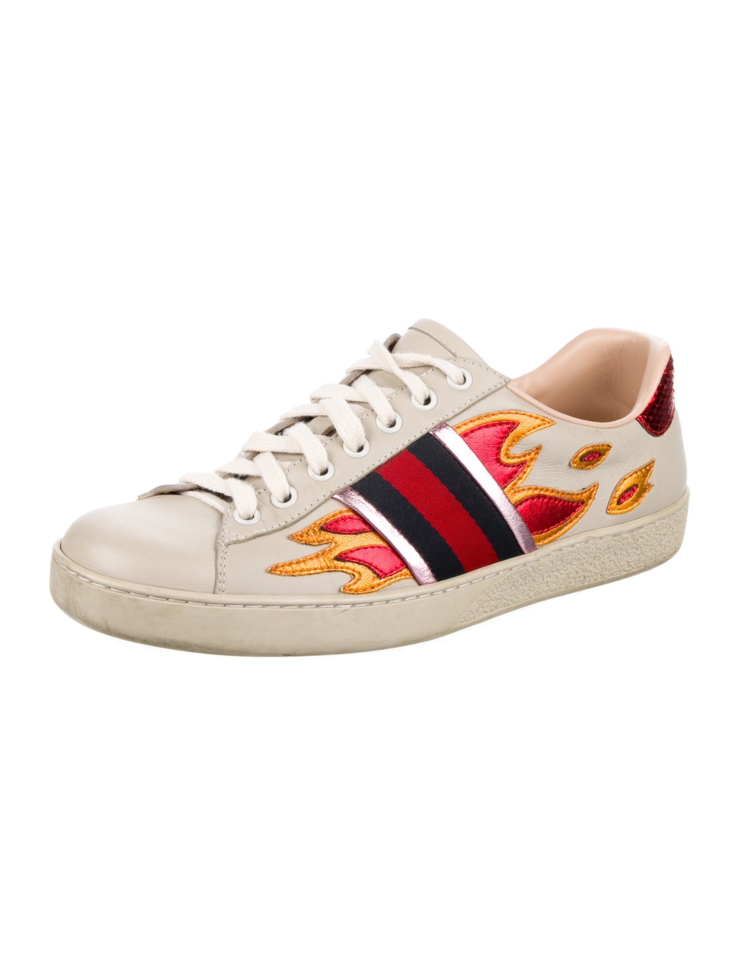 Gucci Sylvie Web Accent Leather Sneakers
